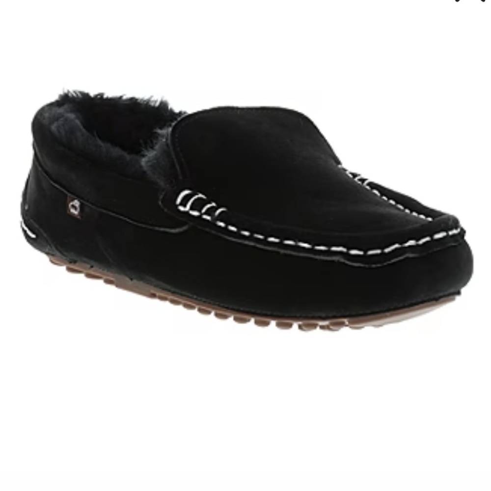 Lamo Black Furry Moccasins